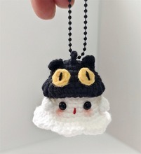 Handmade Halloween Crochet Car Accessories Pumpkin Decor Rear Mirror Hanger fall autumn ghost, cute hanging amigurumi holiday swing ornament - 