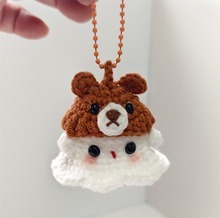 Handmade Halloween Crochet Car Accessories Pumpkin Decor Rear Mirror Hanger fall autumn ghost, cute hanging amigurumi holiday swing ornament - 