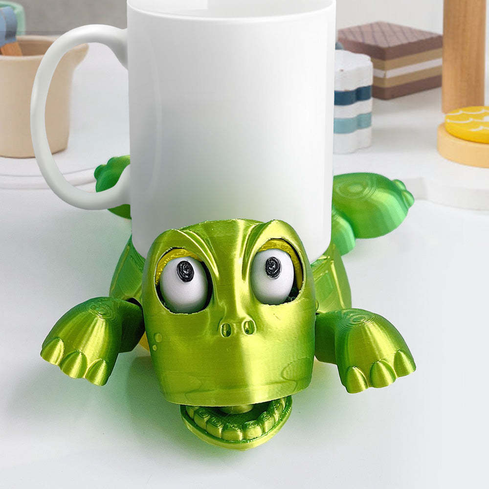 3D Printed Funny Turtle Coaster Creative Open Eyed Turtle Cup Holder Gift for Turtle Lover -