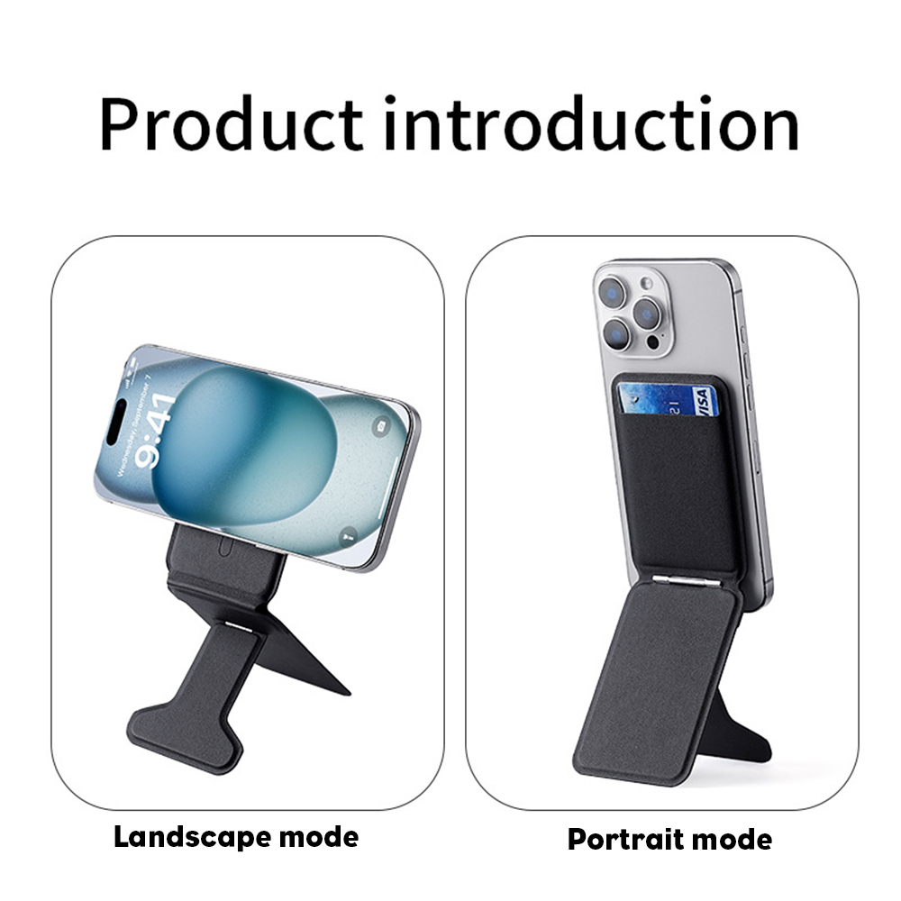 Adjustable Wallet Stand – Multi-Angle Viewing, Holds Cards & Cash, Strong Magnetic Phone Mount - 