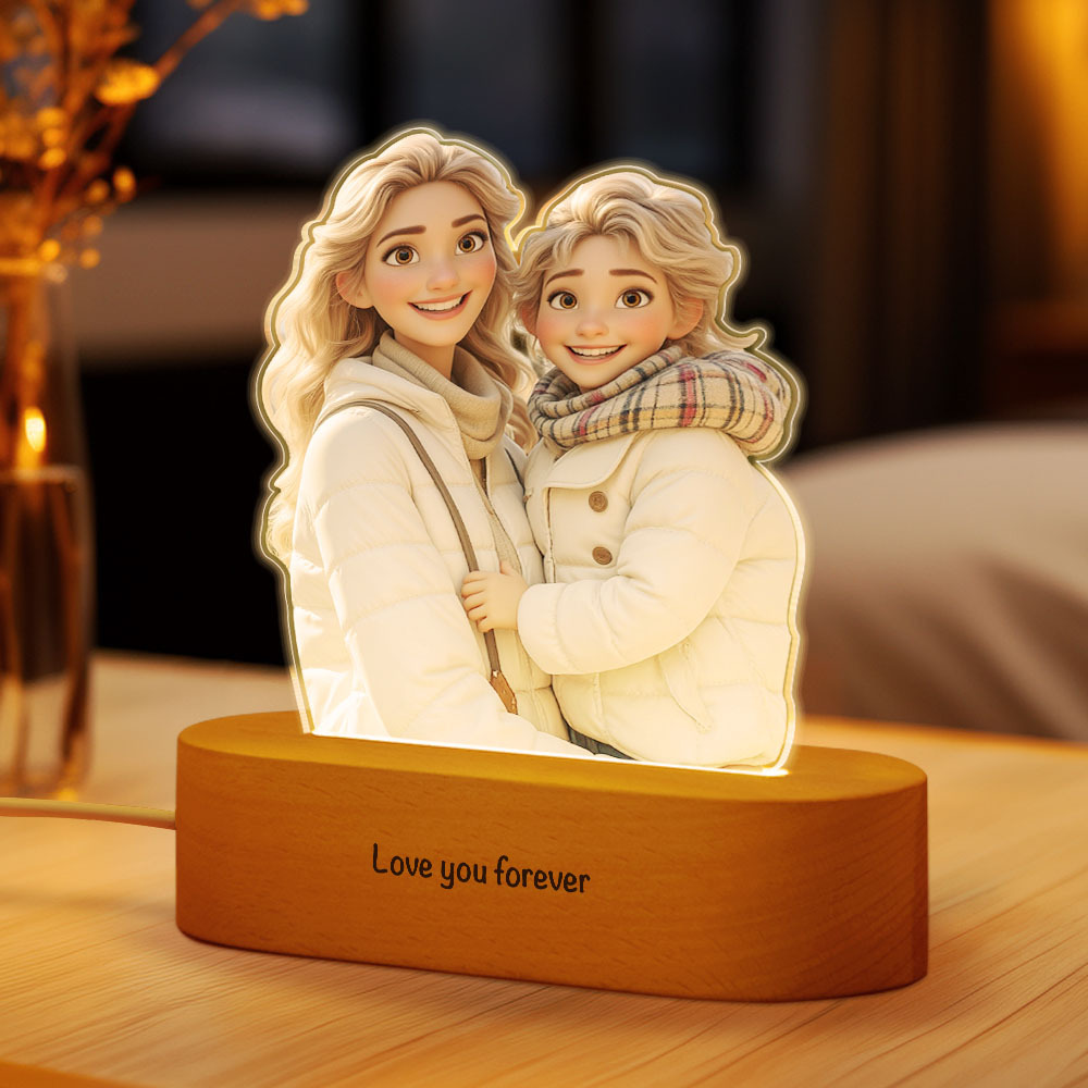 Mother's Day Gifts Personalized Cartoon Style Photo Acrylic Light Lamp