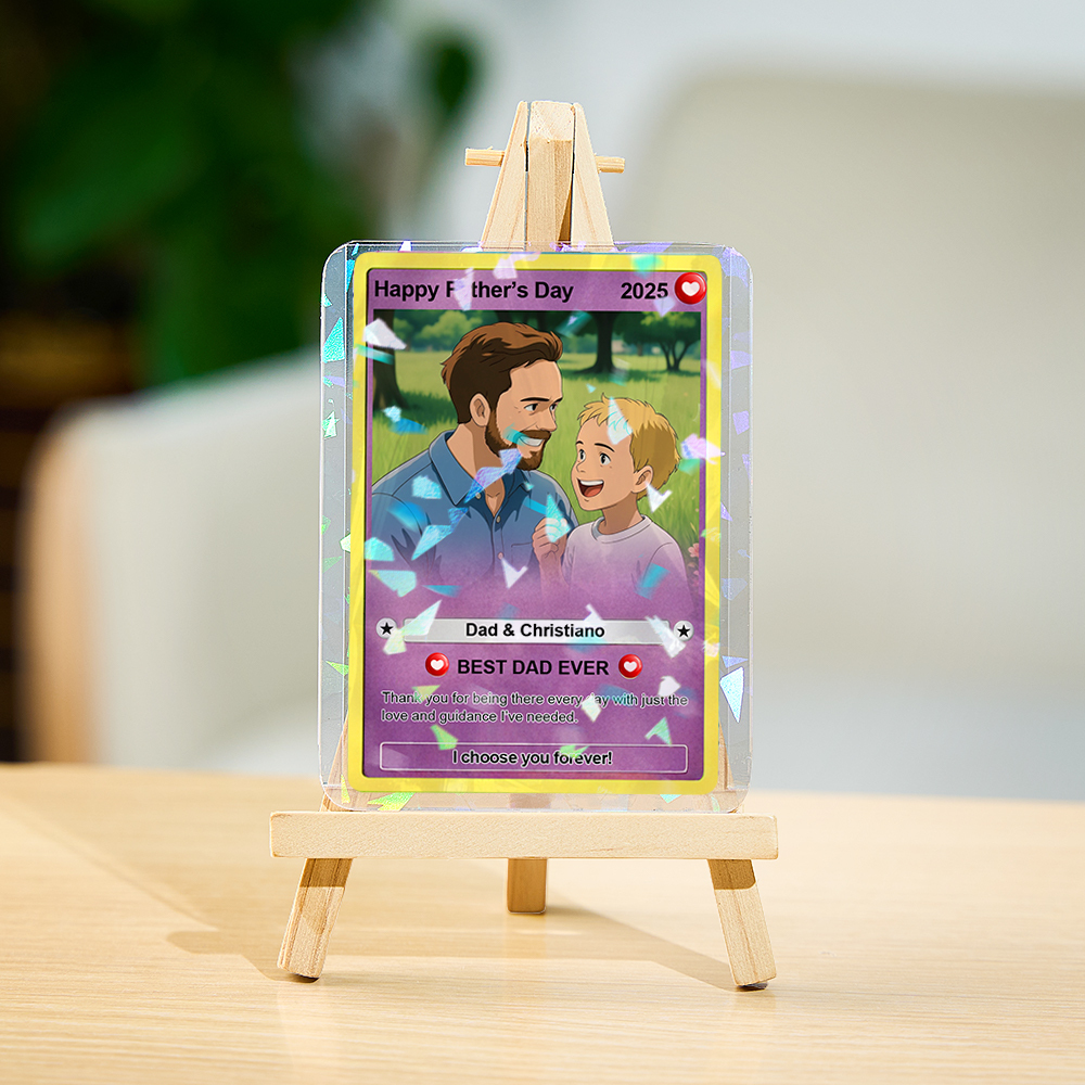 Father's Day Anime Monster Card, Custom Anime Monster Card, Gift For dad, Father's Day Gift, Custom Anime Monster Present - 