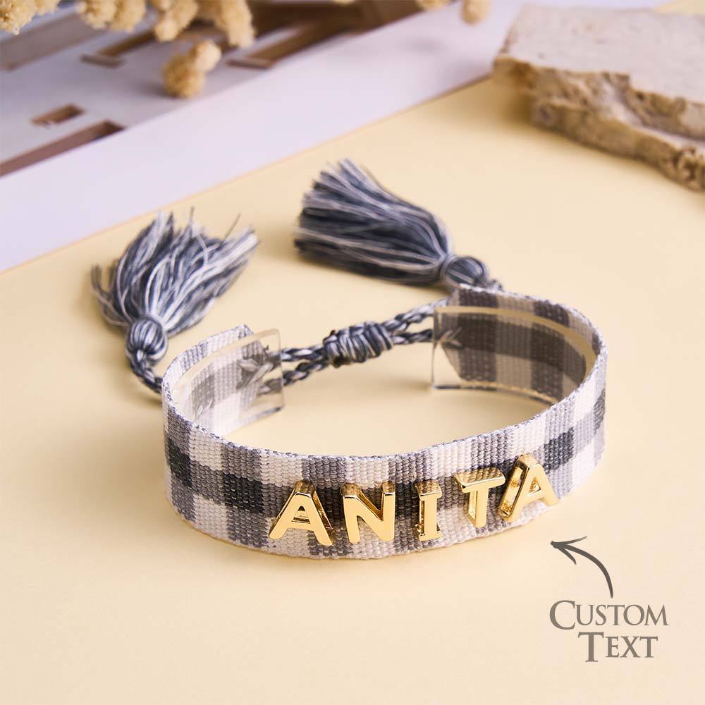 Custom Name Woven Friendship Bracelet - 