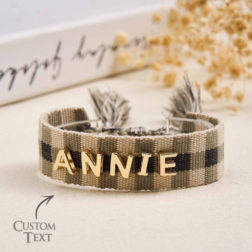 Custom Name Woven Friendship Bracelet - 