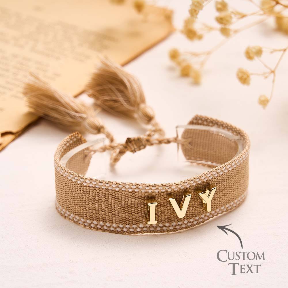 Custom Name Woven Friendship Bracelet - 
