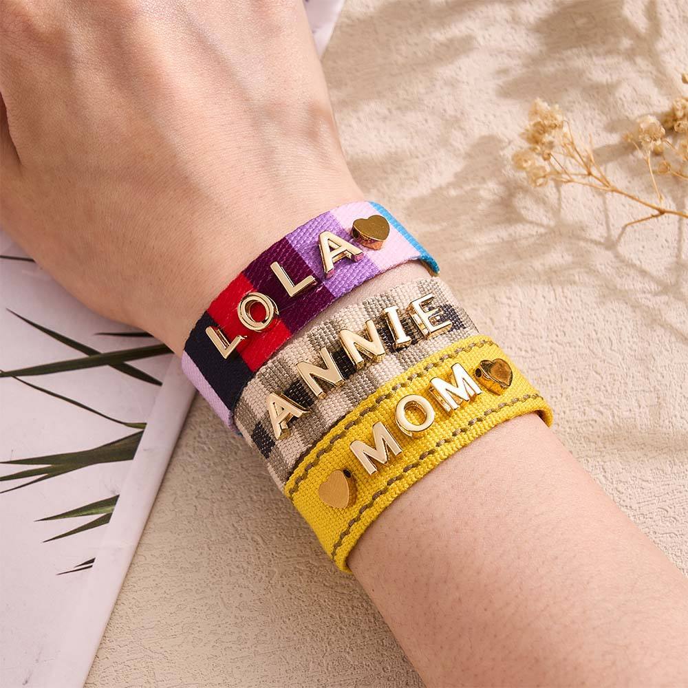 Custom Name Woven Friendship Bracelet - 