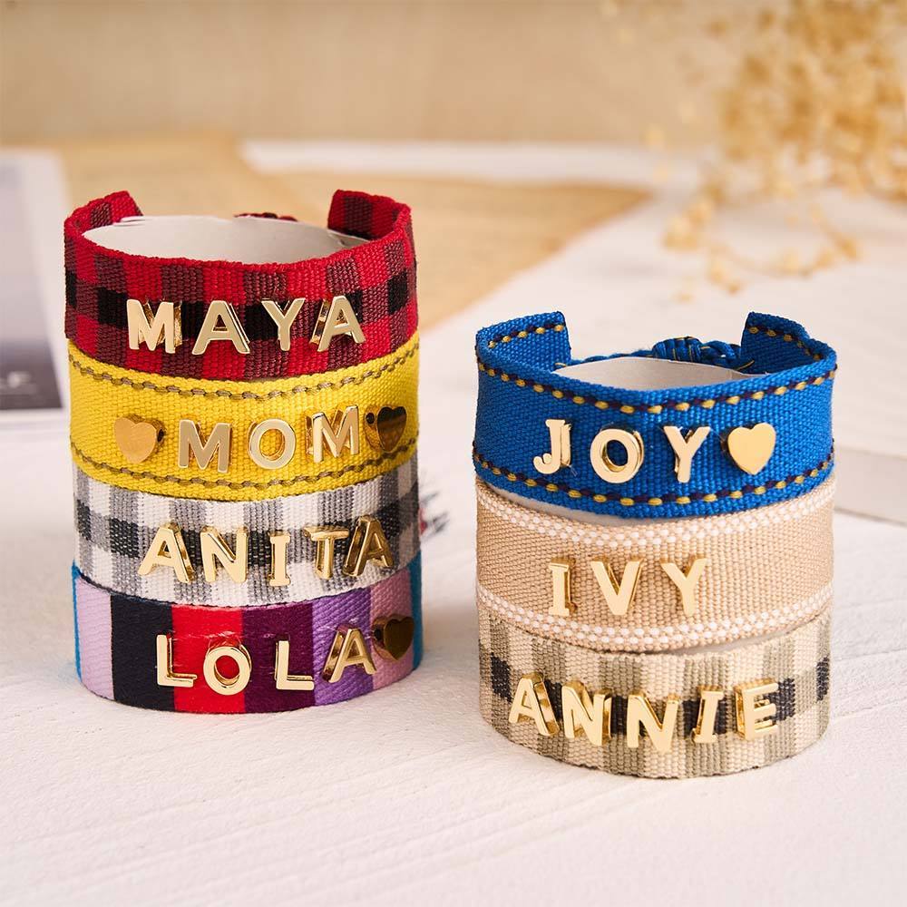 Custom Name Woven Friendship Bracelet - 