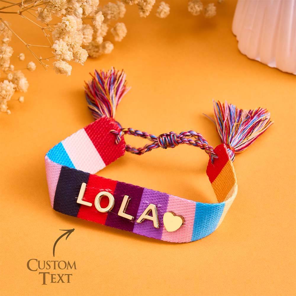 Custom Name Woven Friendship Bracelet - 