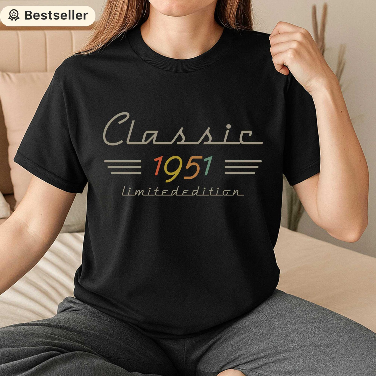 Personalized Classic Tee with Retro Birth Year Graphic, Custom Year Unique Birthday Gift for Dad - 