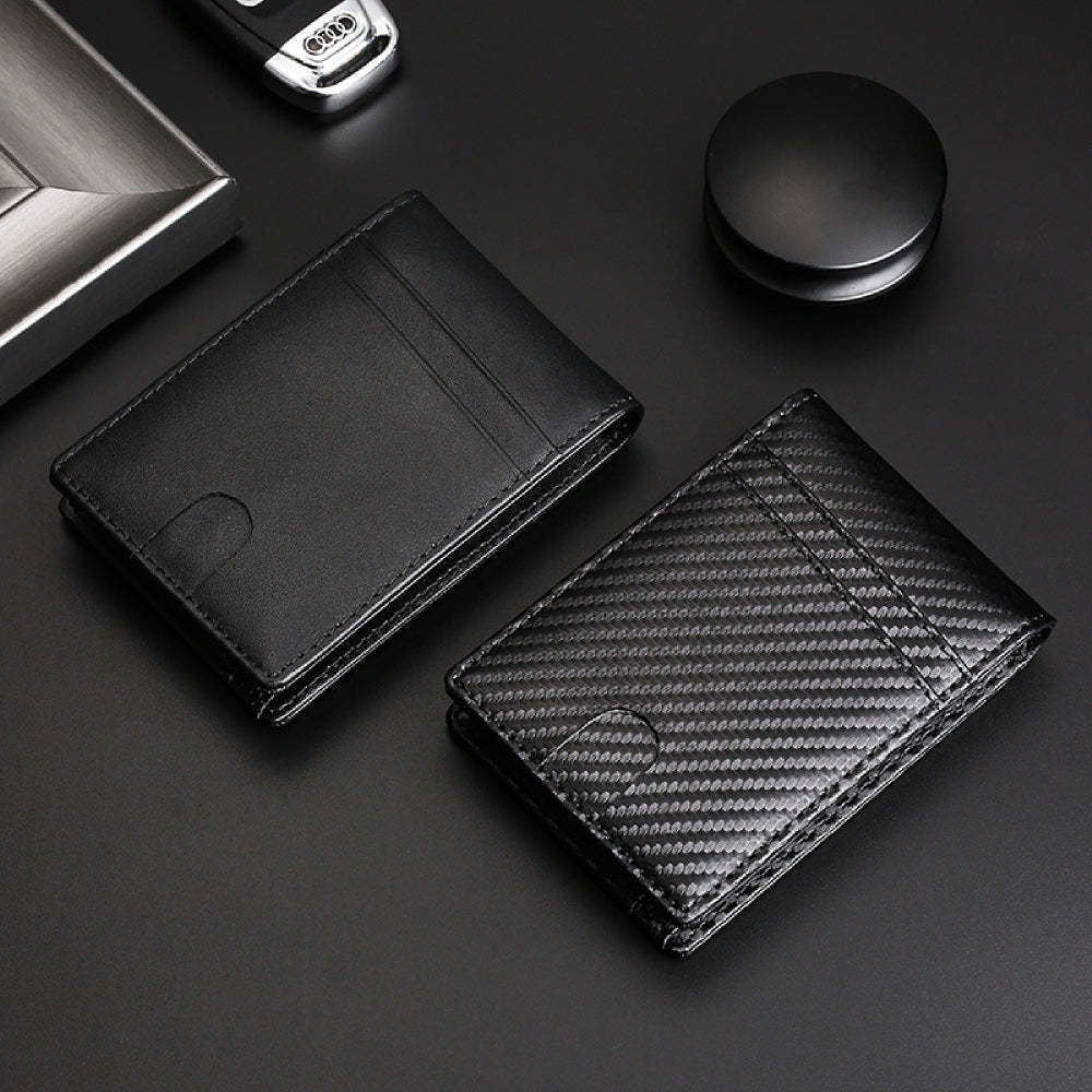 Bifold Men's Leather Wallet Card Holder with Money Clip for AirTag - myphotowalletau