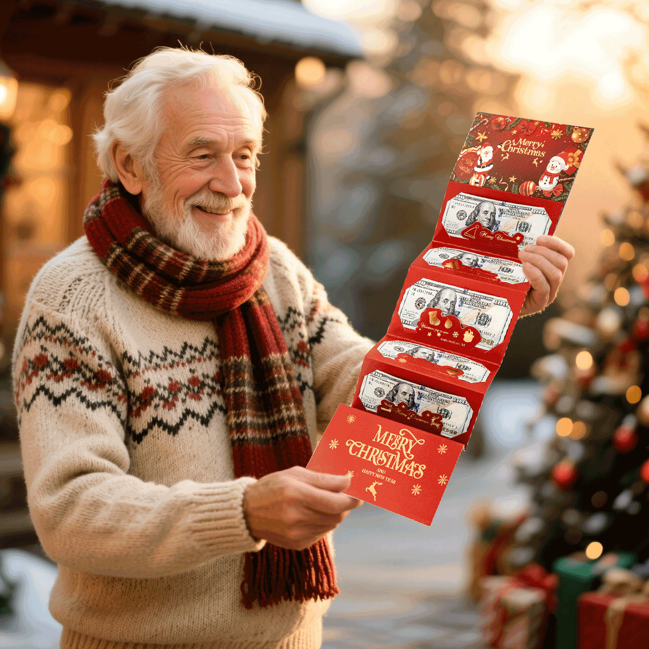 Christmas Money Holders with Envelopes Surprise Cash Gift Cards for Kids, Teens, Mom & DadCreative Christmas Cash Gift - 