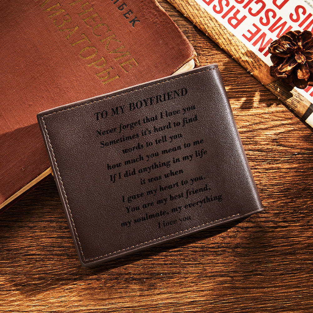 Gifts for Him To My Man Love Personalized Photo Wallet Leather Wallet Engraved Wallet Boyfriend Husband