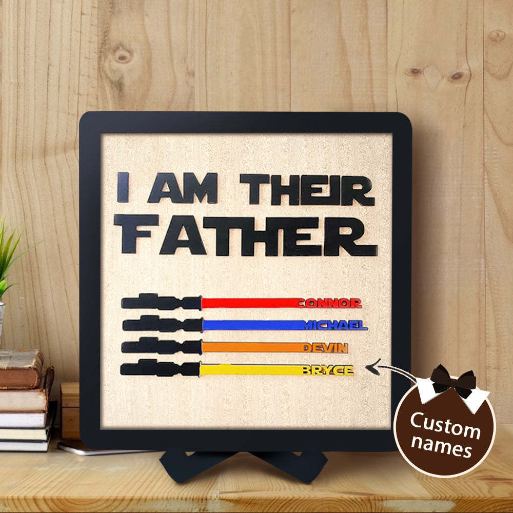 Personalized Lightsaber I Am Their Father Wooden Sign Father's Day Gifts - myphotowalletau