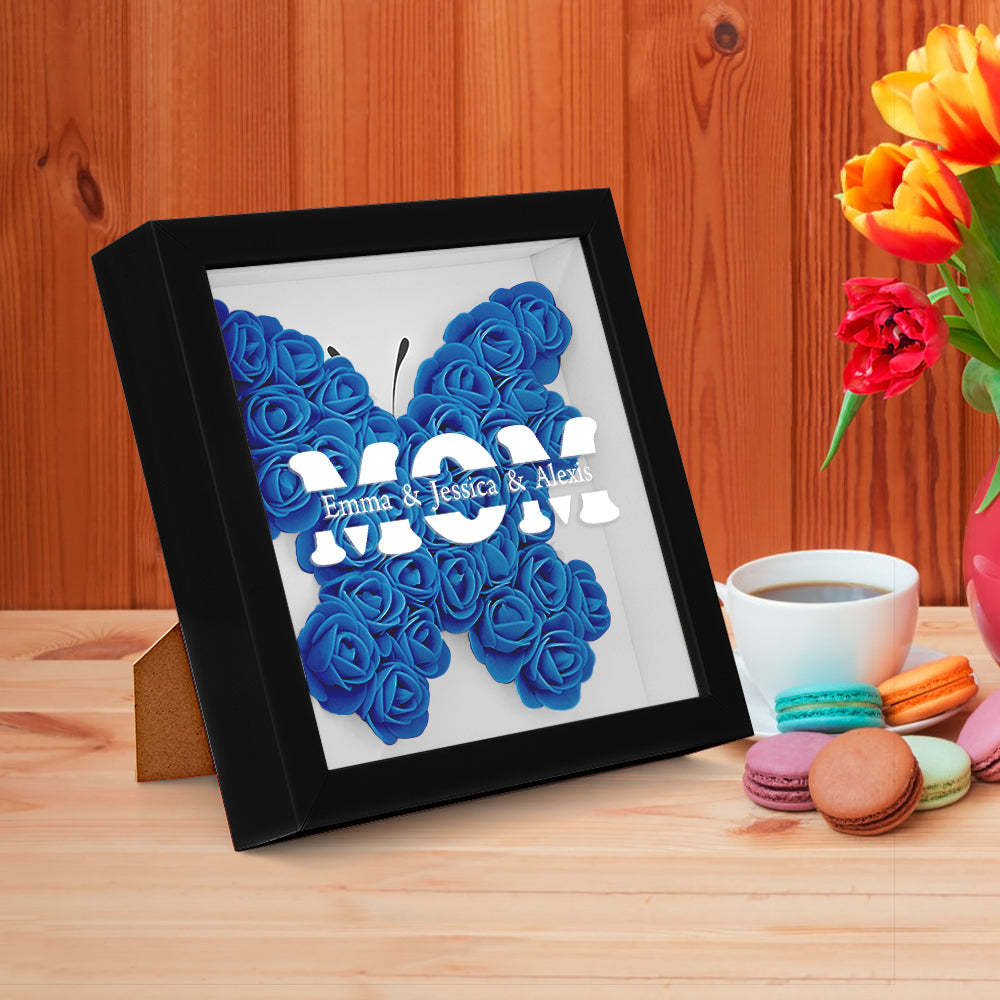 Custom Name Flower Shadow Box Frame Mother's Day Gift - myphotowalletau