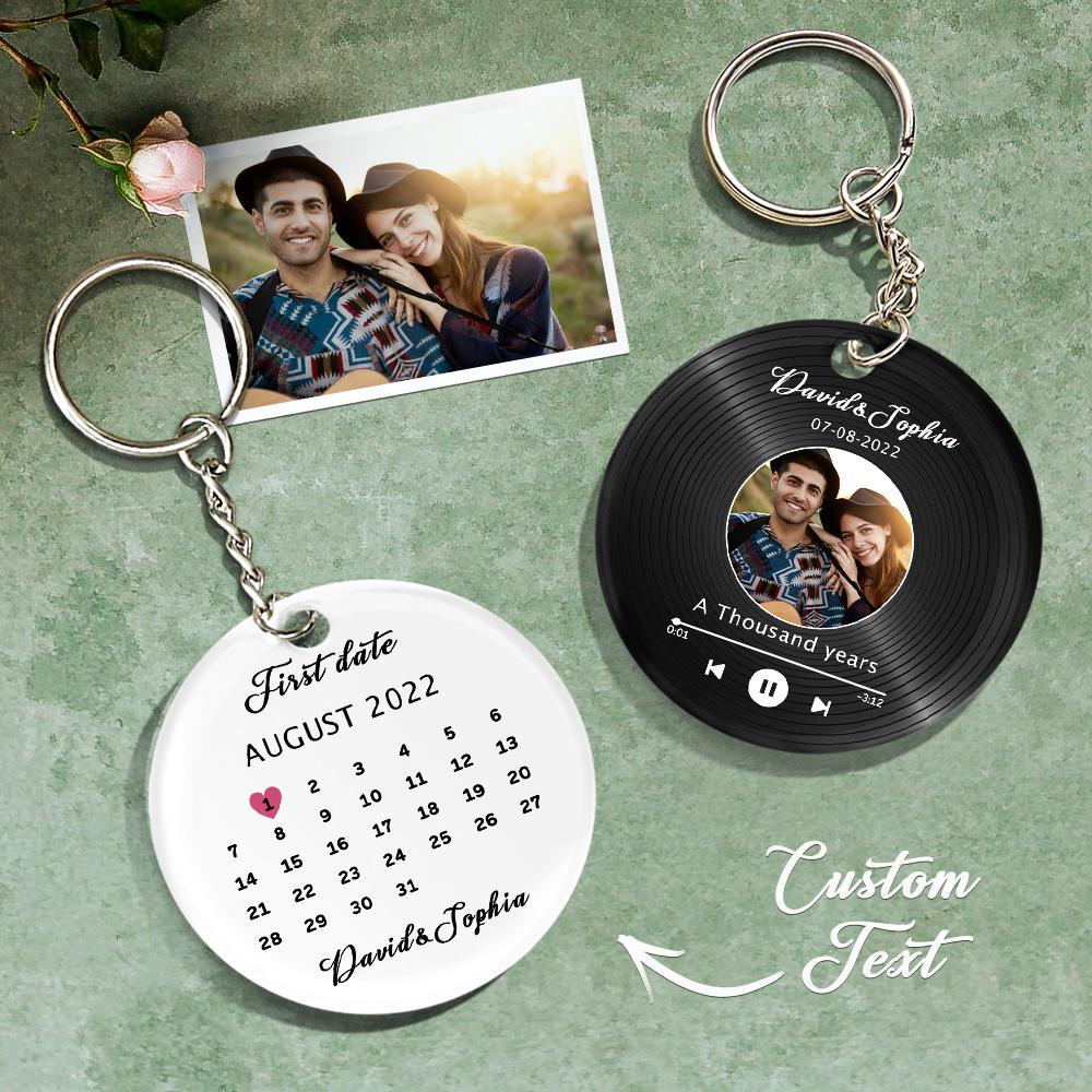 Custom Record Disc Keychains Calendar Keychains Acrylic Gifts For Father - myphotowalletau