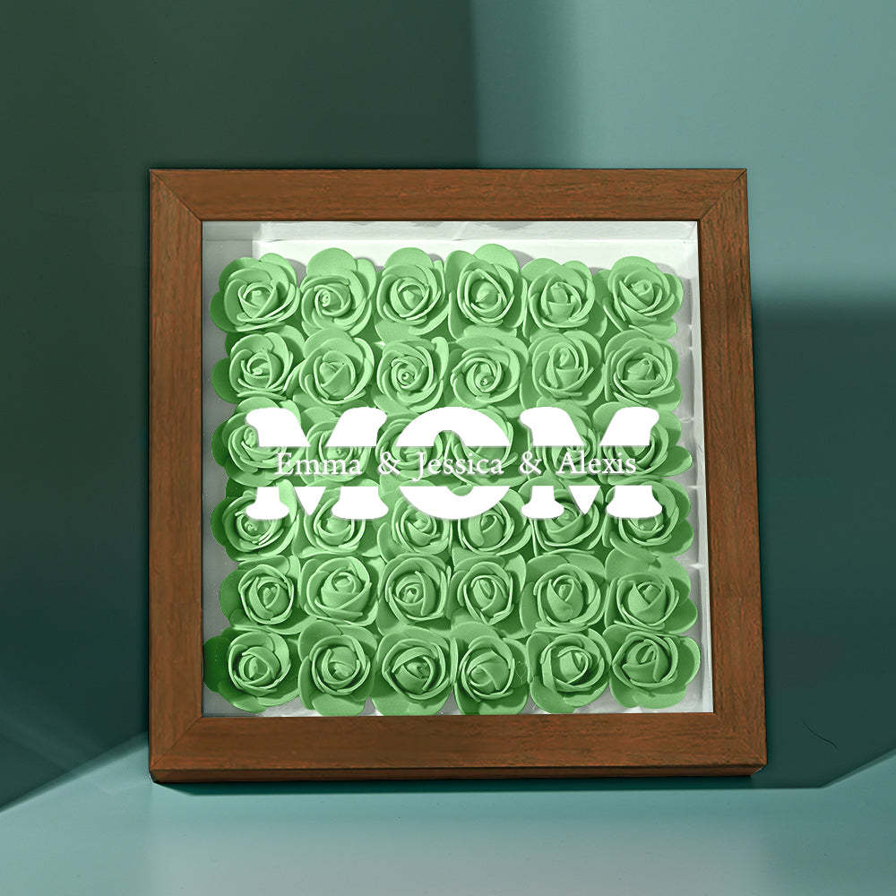 Custom Name Flower Shadow Box Frame Mother's Day Gift - myphotowalletau