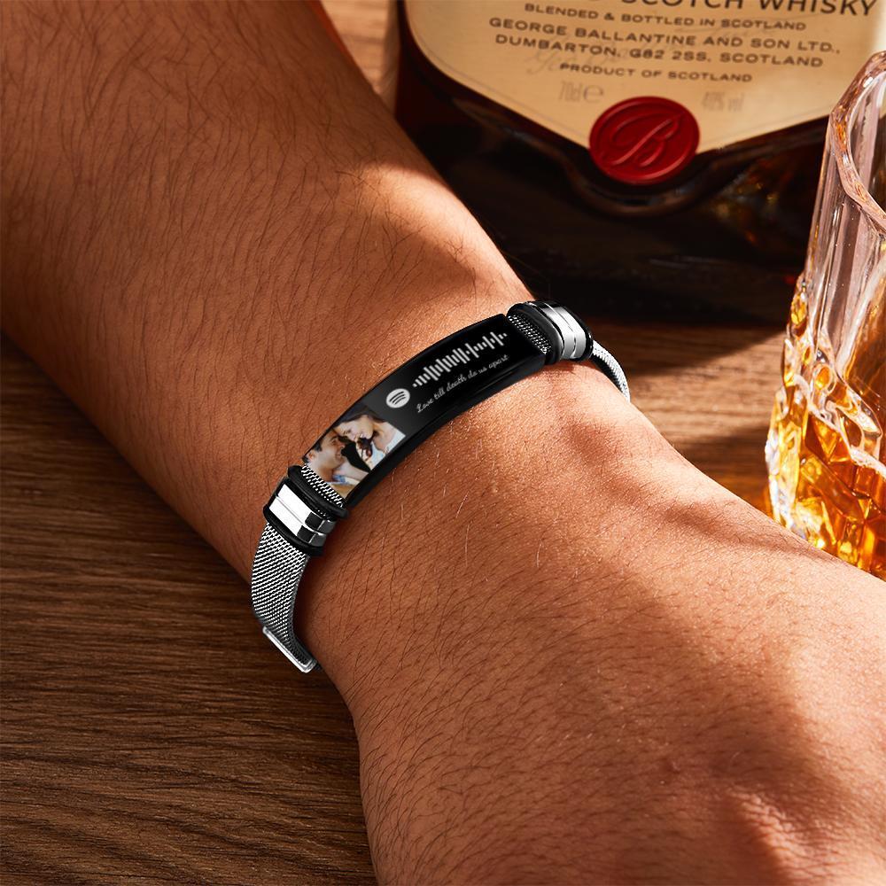 Gift for Him Photo Bracelet Spotify Code Bracelet Metal Bracelet Scannble Music Gift - myphotowalletau