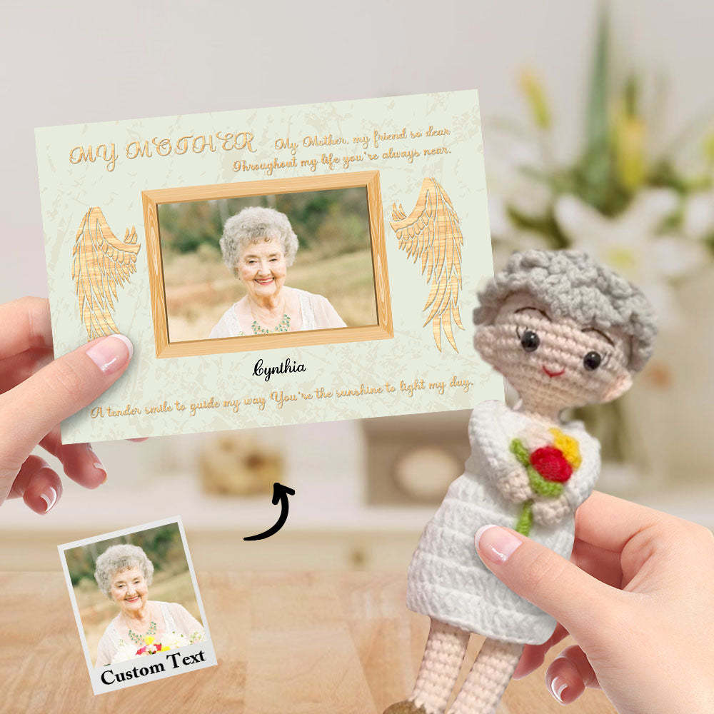 Custom Crochet Doll from Photo Handmade Look alike Dolls Gifts for Mother with Personalized Name Card - myphotowalletau