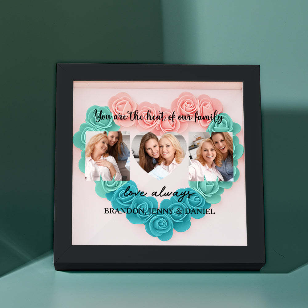 Custom Photo Flower Shadow Box Personalized Flower Shadowbox Frame Mother's Day Gift - myphotowalletau