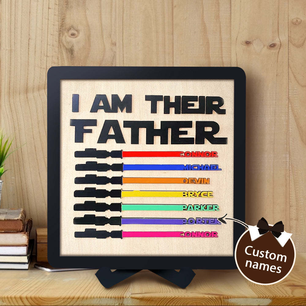Personalized Lightsaber I Am Their Father Wooden Sign Father's Day Gifts - myphotowalletau