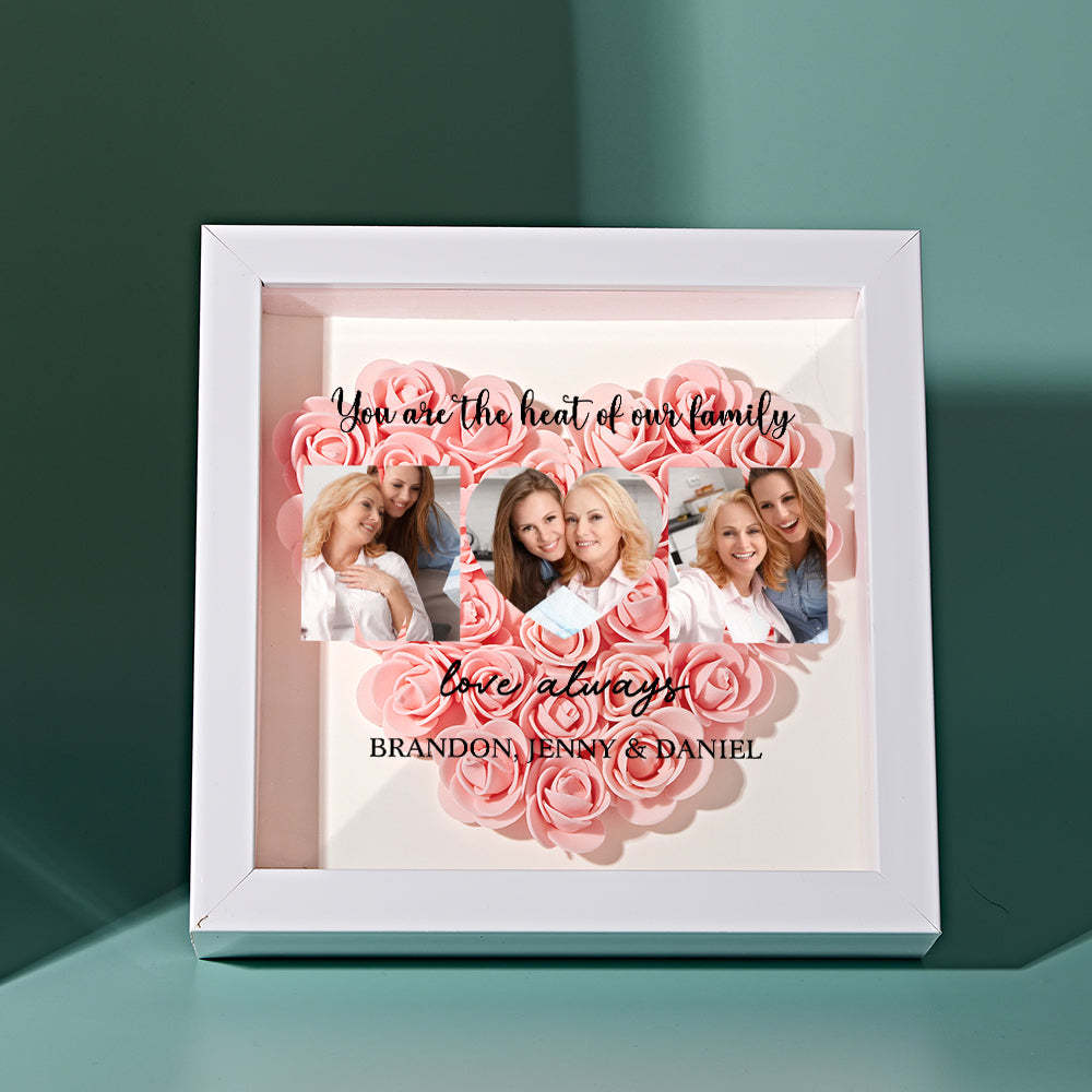 Custom Photo Flower Shadow Box Personalized Flower Shadowbox Frame Mother's Day Gift - myphotowalletau