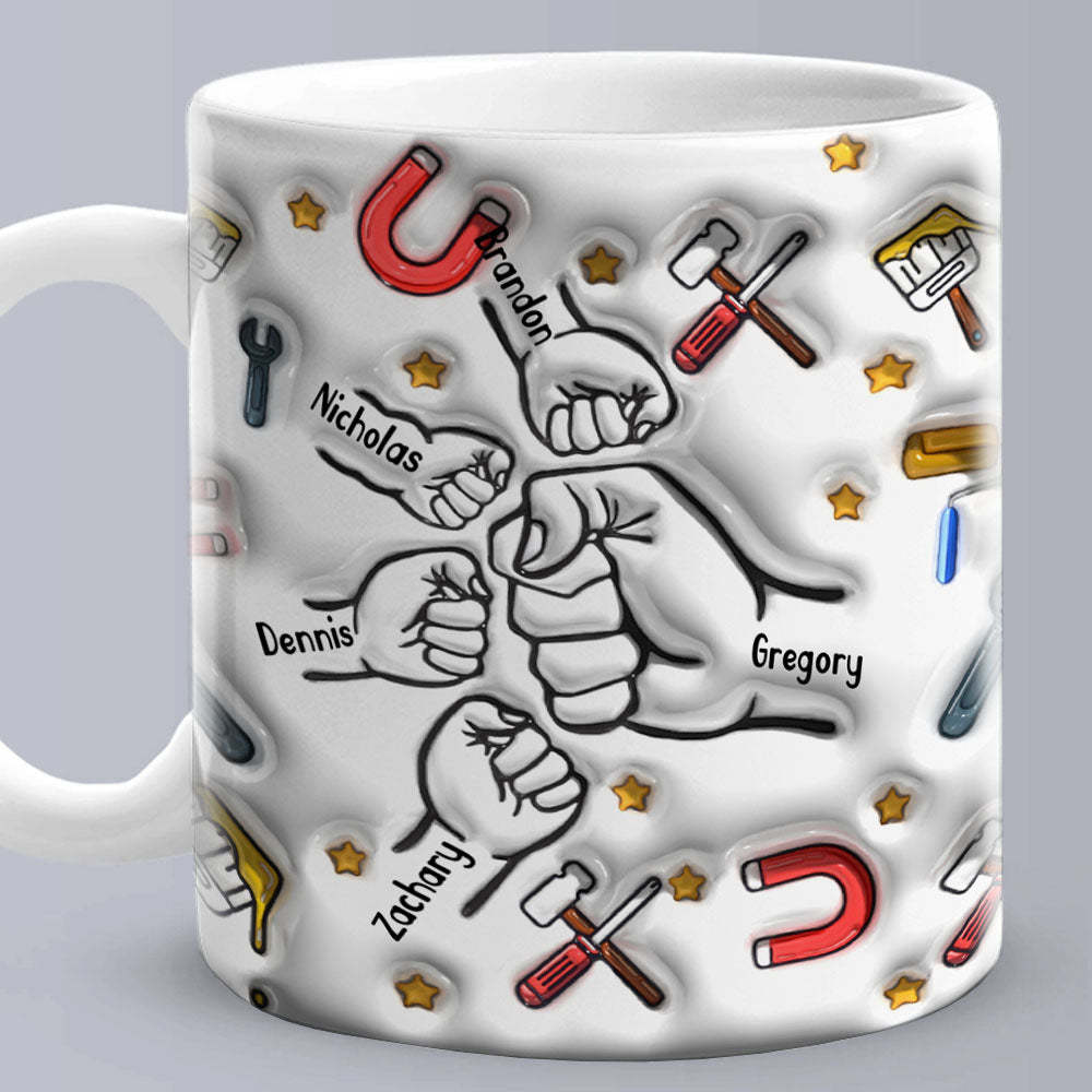 Personalized Custom 3D Inflated Effect Printed Mug Father's Day Gifts for Grandpa and Dad