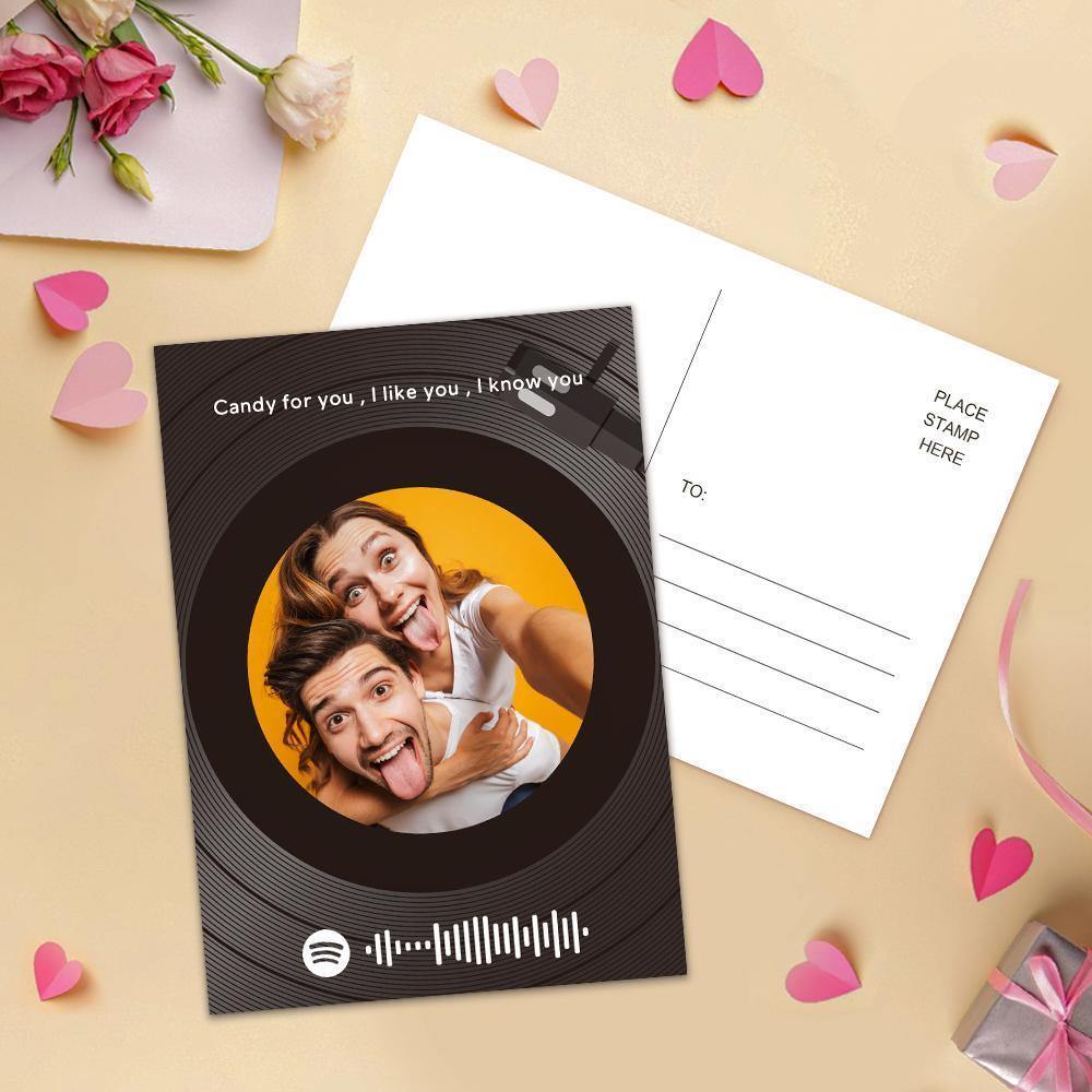 Custom Spotify Code Greeting Cards-Vinyl Record Style - MyPhotoWalletAU