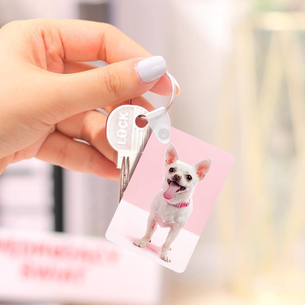 Custom Photo Keychain Square Wooden - MyPhotoWalletAU