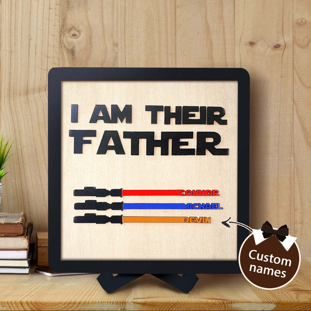 Personalized Lightsaber I Am Their Father Wooden Sign Father's Day Gifts - myphotowalletau
