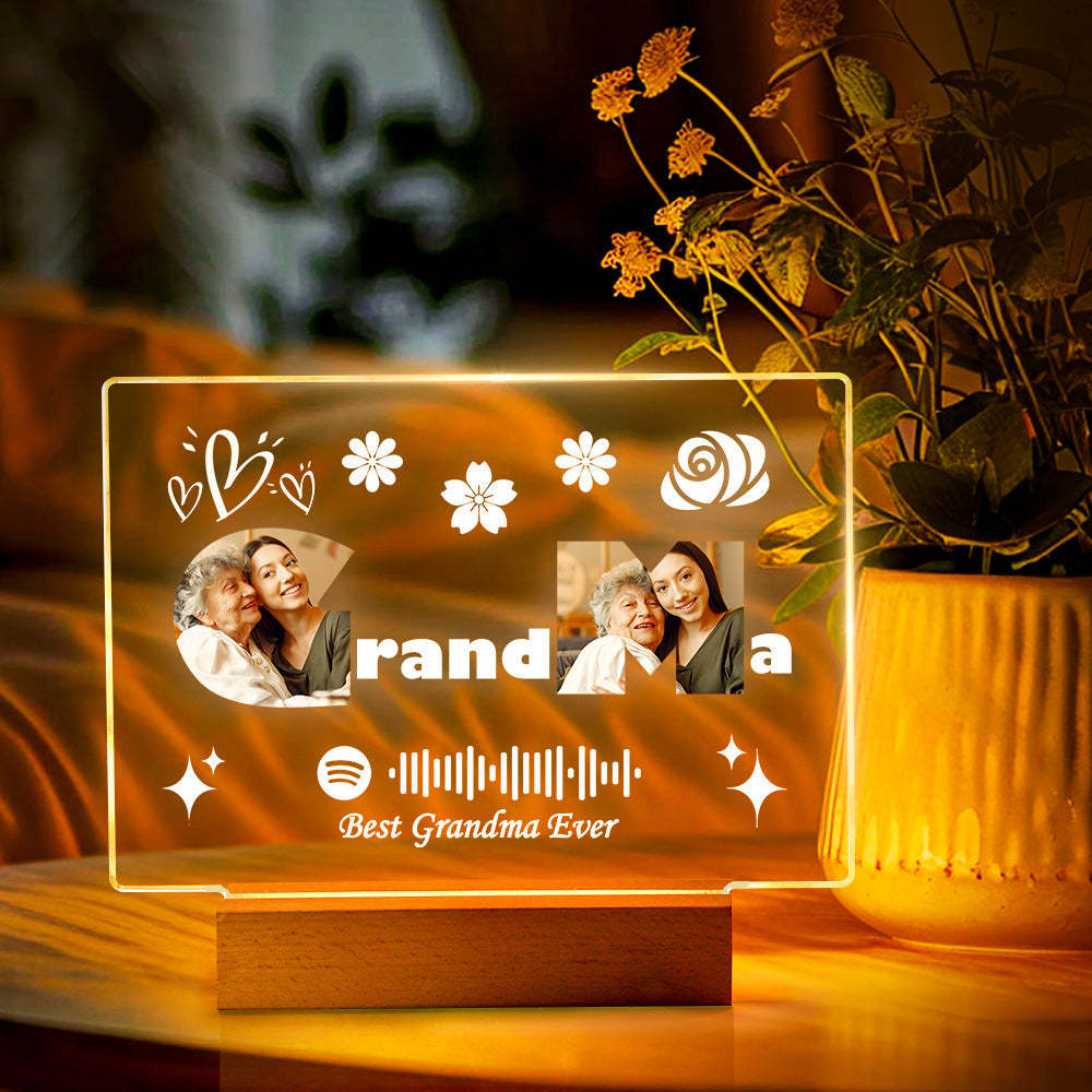 Custom Mother's Day Night Light Spotify Night Light Custom Night Light For Grandma - myphotowalletau