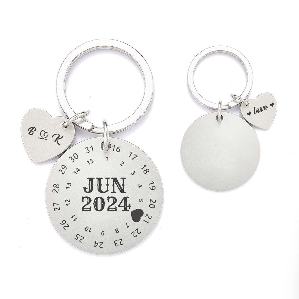 Personalized Calendar Keychain Date Keychain Significant Date Marker Best Anniversary Gift Valentine's Day Gifts For Couples - myphotowalletau