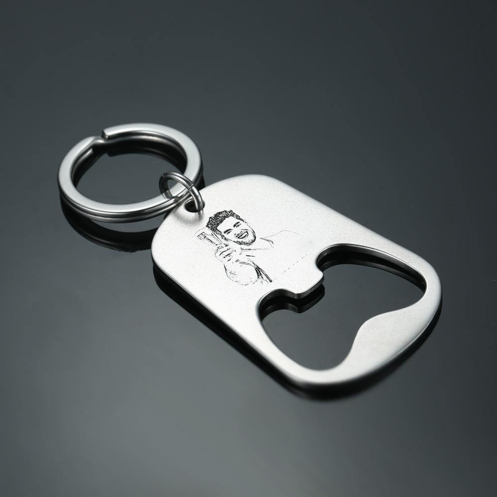Custom Photo Engraved Keychain | Oktoberfest Beer Bottle Opener - MyPhotoWalletAU