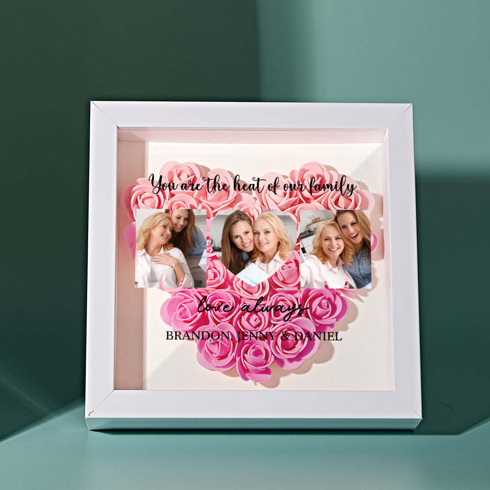 Custom Photo Flower Shadow Box Personalized Flower Shadowbox Frame Mother's Day Gift - myphotowalletau