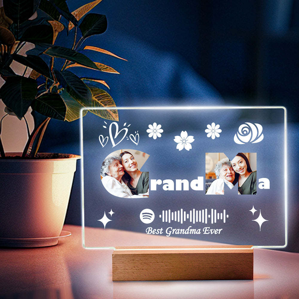 Custom Mother's Day Night Light Spotify Night Light Custom Night Light For Grandma - myphotowalletau