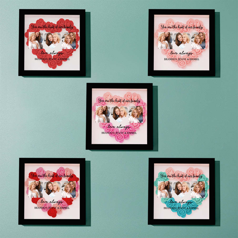 Custom Photo Flower Shadow Box Personalized Flower Shadowbox Frame Mother's Day Gift - myphotowalletau