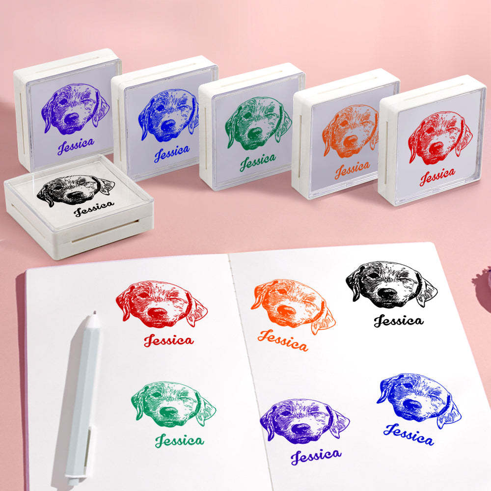 Custom Portrait Stamps Personalized Funny Pet Stamp Gift for Him and Her - myphotowalletau