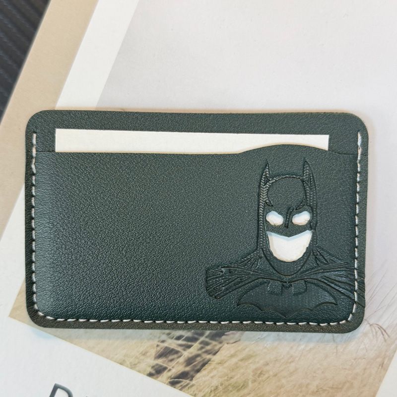 Upgrade His Wallet Game Bat ID Superhero-Themed Leather Card Holder