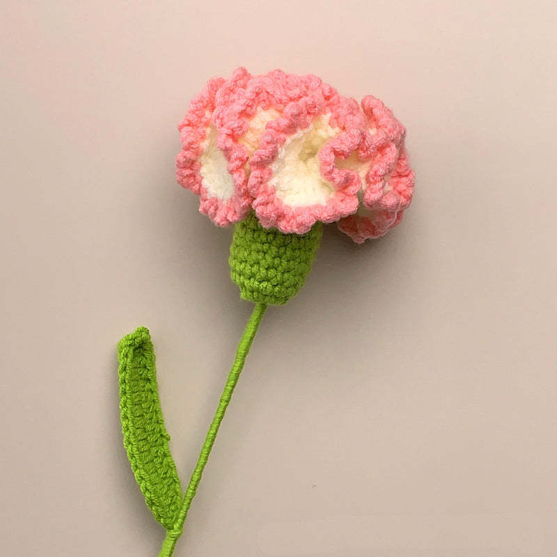 Carnation Crochet Flower Handmade Knitted Flower Gift for Lover - myphotowalletau