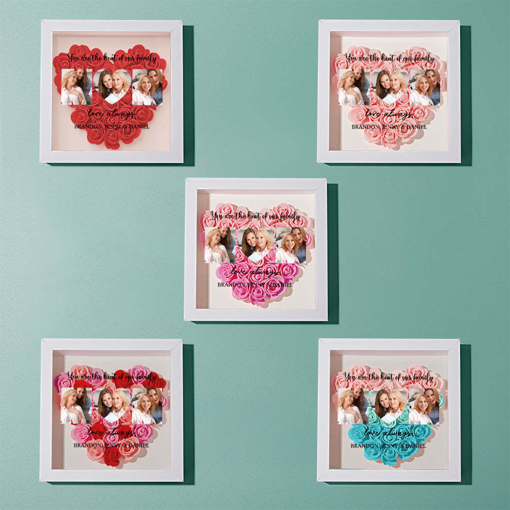 Custom Photo Flower Shadow Box Personalized Flower Shadowbox Frame Mother's Day Gift - myphotowalletau