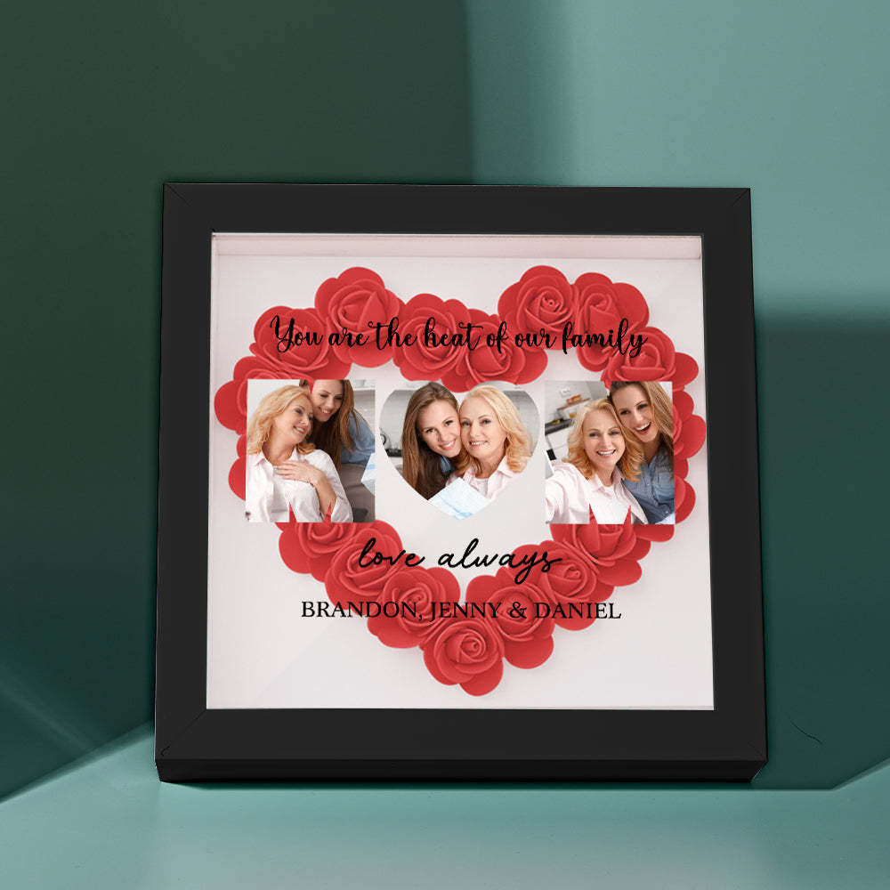 Custom Photo Flower Shadow Box Personalized Flower Shadowbox Frame Mother's Day Gift - myphotowalletau