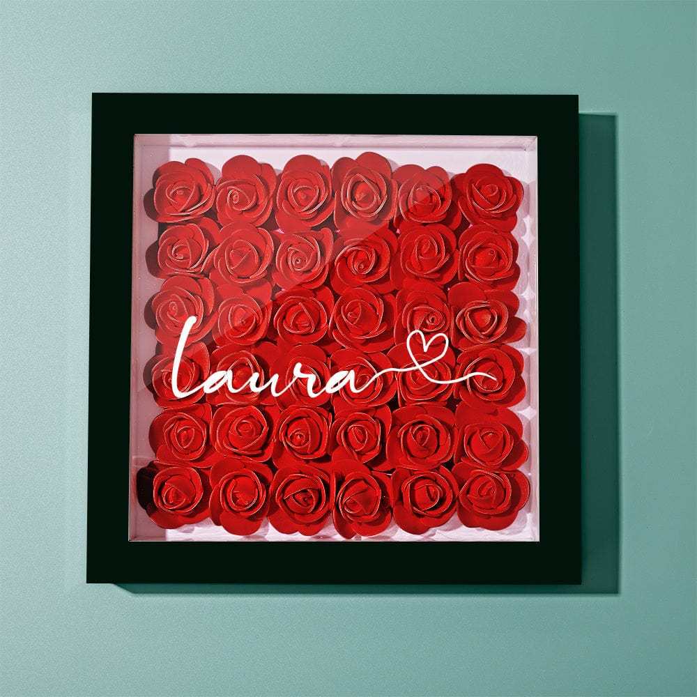 Personalized Flower Shadow Box With 3 Names Mother's Day Gifts for Mom - myphotowalletau