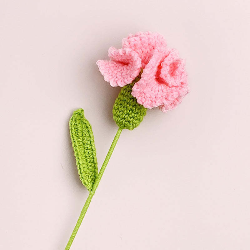 Carnation Crochet Flower Handmade Knitted Flower Gift for Lover - myphotowalletau