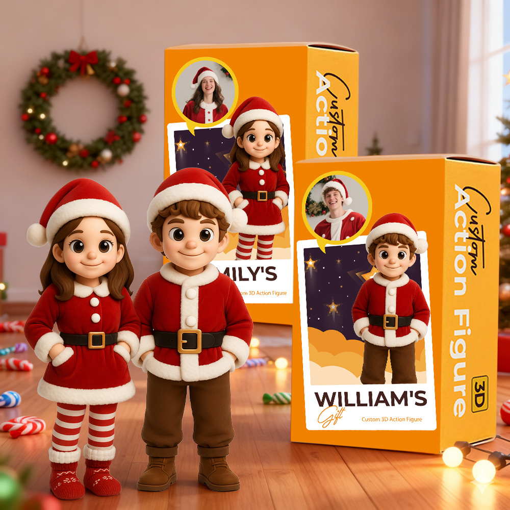 Custom 3D Figure Personalized Christmas Gift Idea for Family Friends Lovers - 