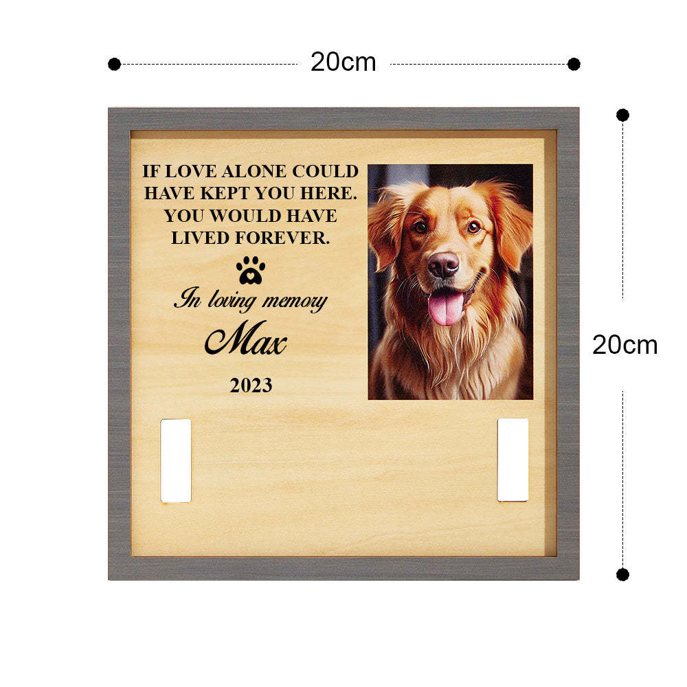 Custom Photo Memorial Standing Frame Pet Loss Gift Pet Collar Holder Dog Bereavement for Pet Owner - myphotowalletau