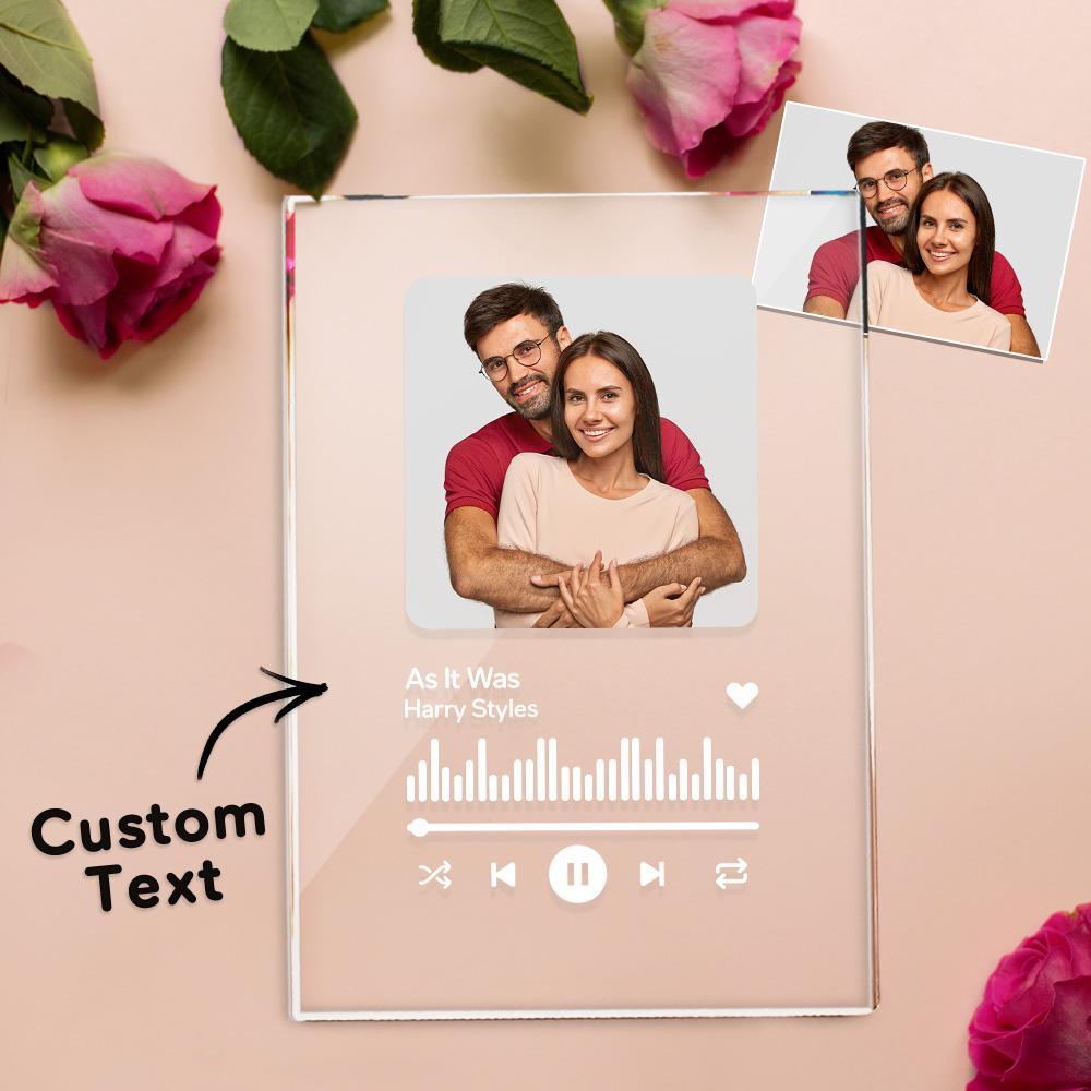 Custom Spotify Plaque Memorial Music Plaque Couples Anniversary Gift Love Song Couple Gifts for Him - myphotowalletau