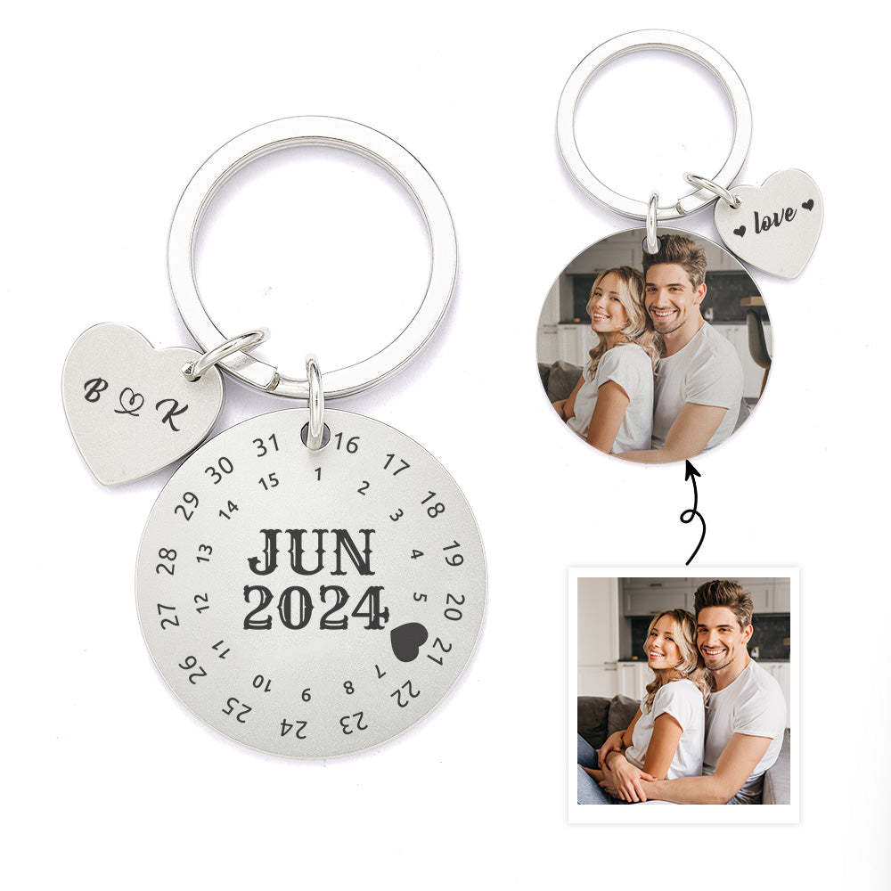 Personalized Calendar Keychain Date Keychain Significant Date Marker Best Anniversary Gift Valentine's Day Gifts For Couples - myphotowalletau