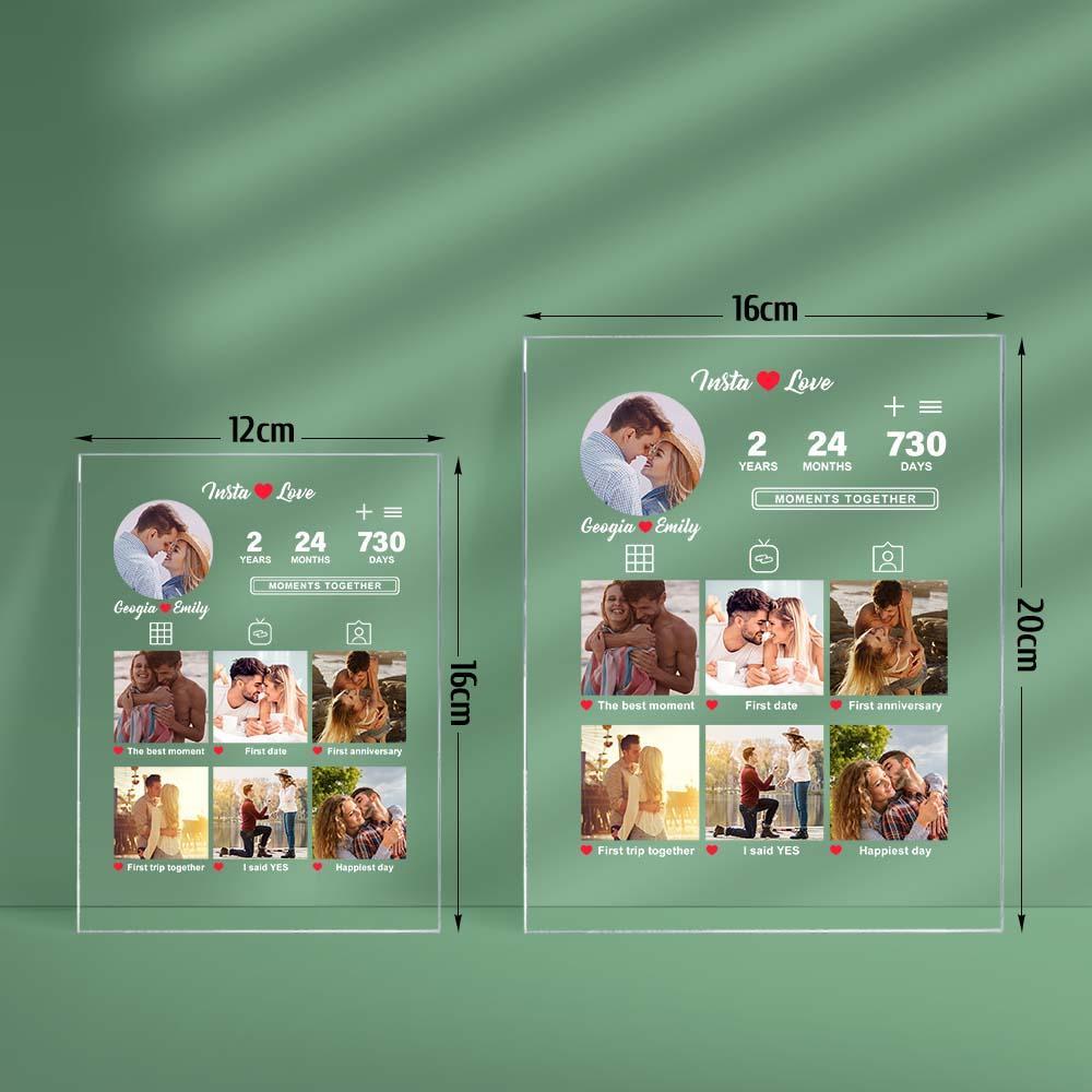 Anniversary Gift Custom Photo Plaque Memorable Moments Acrylic Plaque Gift for Him Her - myphotowalletau