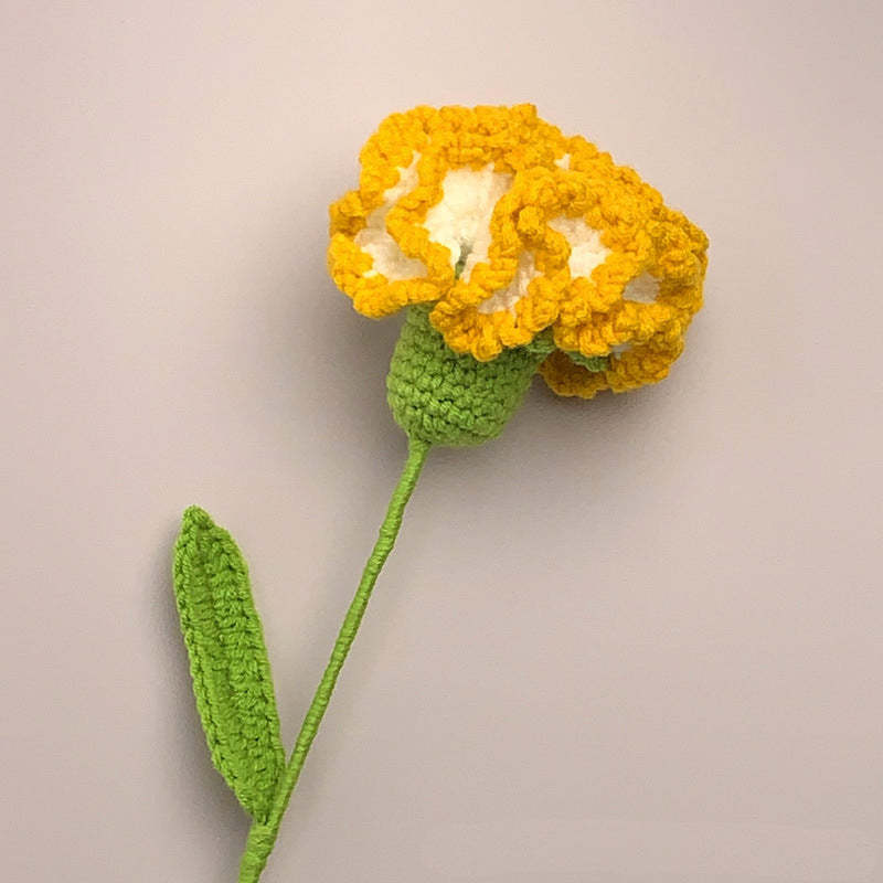Carnation Crochet Flower Handmade Knitted Flower Gift for Lover - myphotowalletau
