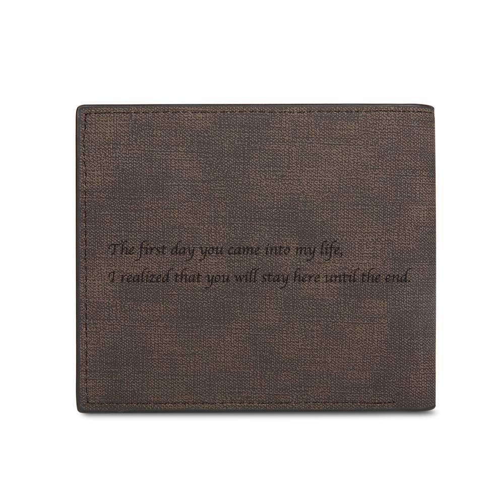 Men's Bifold Short Custom Photo Wallet Brown Color Printing - MyPhotoWalletAU