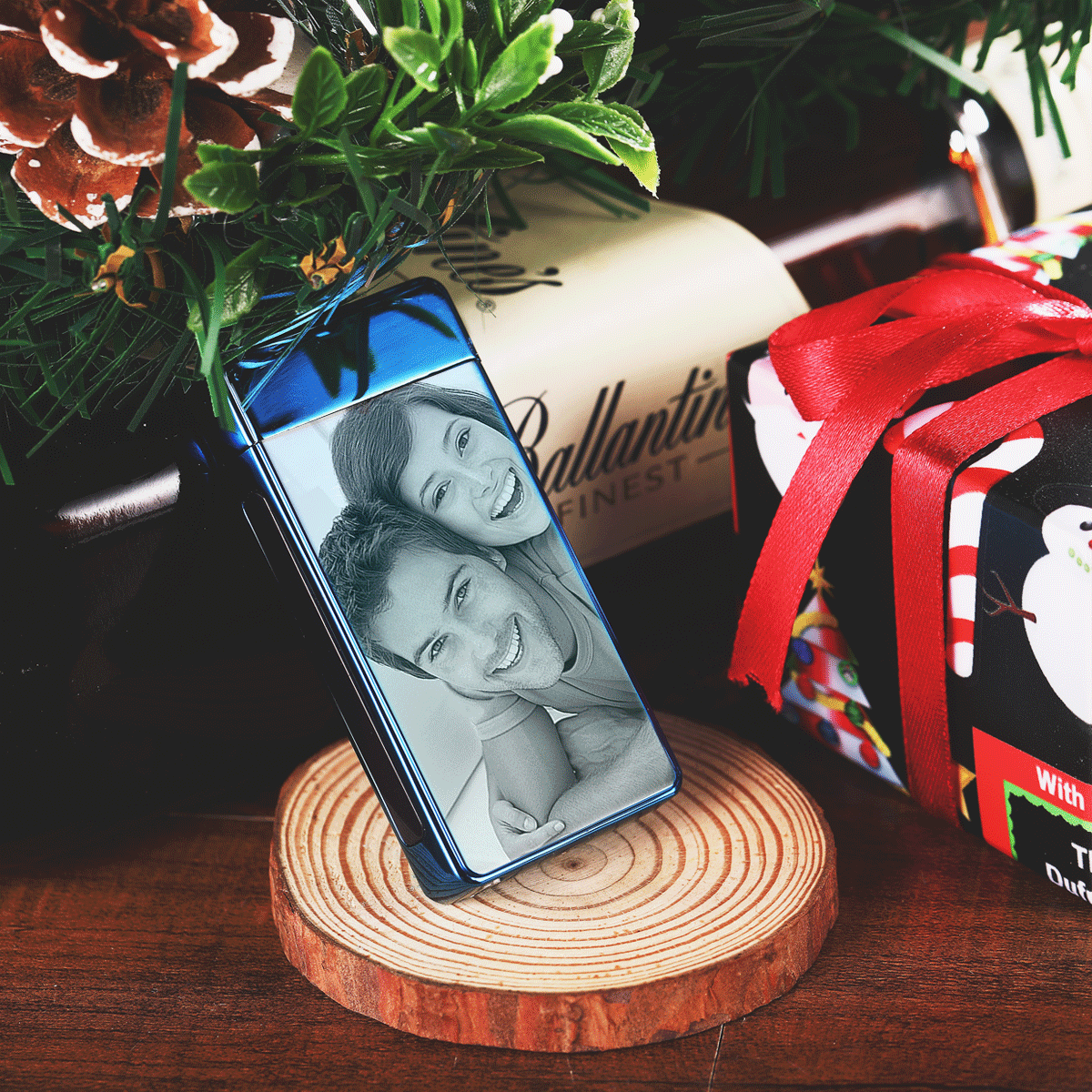 Custom Photo Engraved Lighter | Electronic Cigarette Lighter | Blue - MyPhotoWalletAU